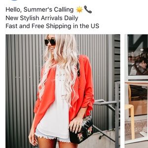 Coral blazer purchased from Nanamac’s boutique